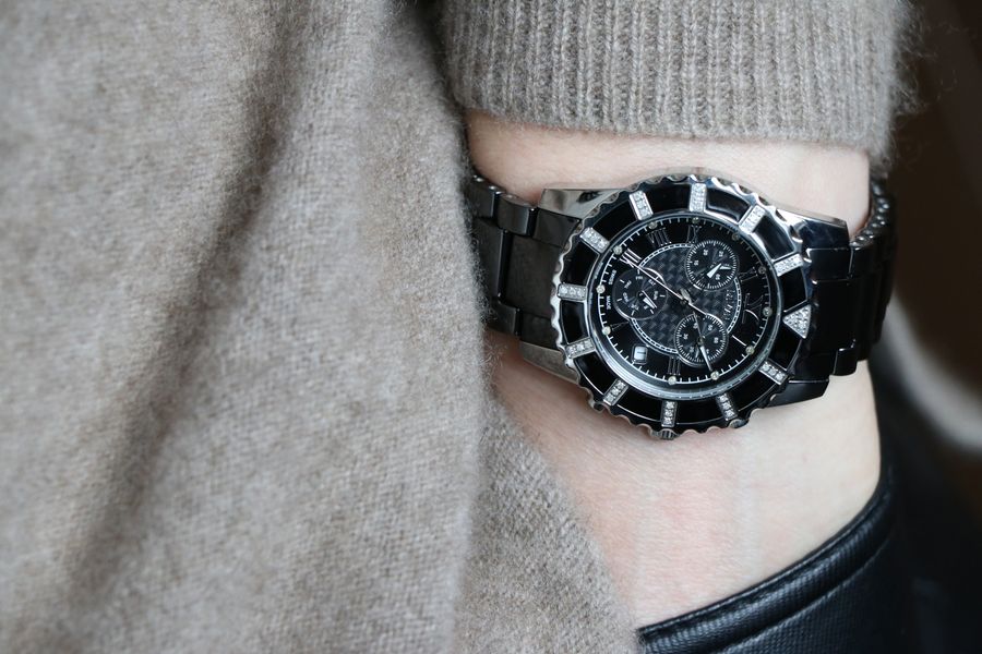 Le Vian® Ceramic Black 39mm Round Wristwatch featuring 0.24  display picture 2
