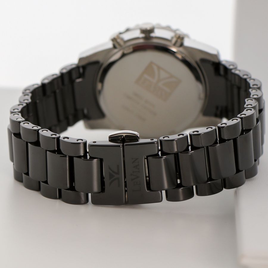 Le Vian® Ceramic Black 39mm Round Wristwatch featuring 0.24  display picture 2